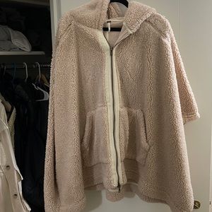 Free people Teddy hooded poncho